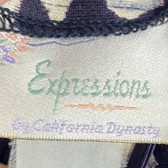 VTG Expressions‎ California Dynasty Velvet Floral Slip Dress Womens Whimsigoth - Picture 7 of 9